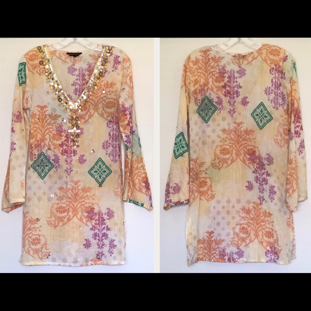 NWOT chaudry KC sheer swim cover-up